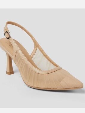 A New Day Women’s Abigail Pleated Mesh Sling Back Heels Tan NWT size 7